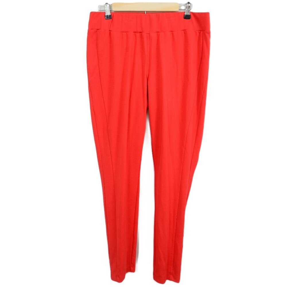 Monroe&Main Women's Size LG Red Pull-on‎ Stretchy Pants Leggings Travel Office